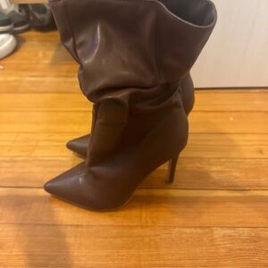 Boots Dark Brown Heeled Boots for Women